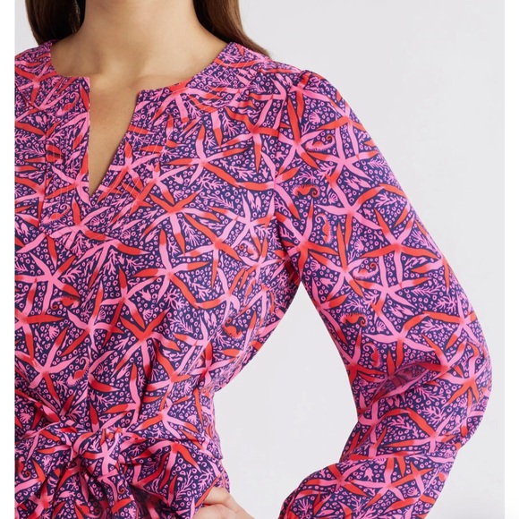 Lilly Pulitzer Olivine Long Sleeve Belted Shift Dress - Picture 2 of 8